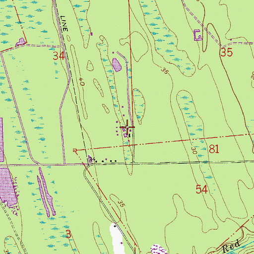 Topographic Map of Gaines Mobile Home Park, FL