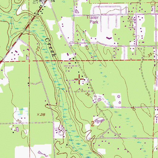 Topographic Map of Hilltop Mobile Home Park, FL