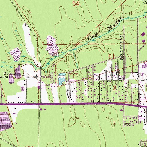 Topographic Map of Seven Pines Mobile Home Park, FL