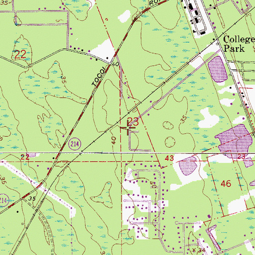 Topographic Map of Shady Pines II Mobile Home Park, FL