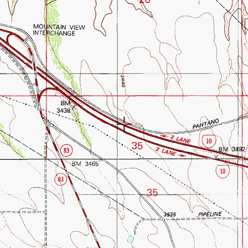 Topographic Map of Mountain View, AZ
