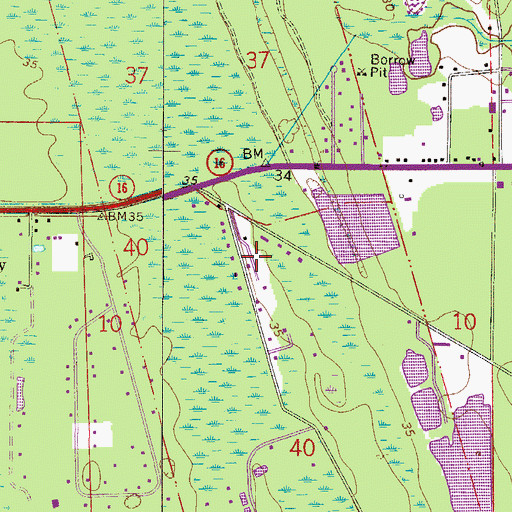 Topographic Map of Siesta Mobile Home Park, FL