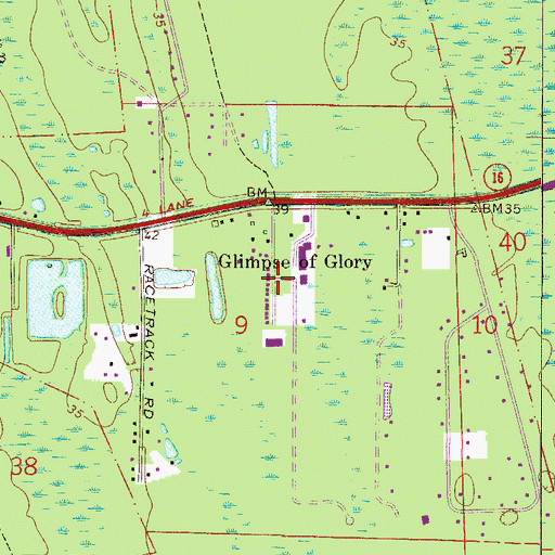 Topographic Map of Whispering Oaks Gardens Mobile Home Park, FL