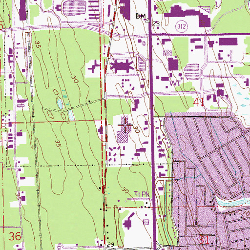 Topographic Map of Ponce De Leon Mall, FL