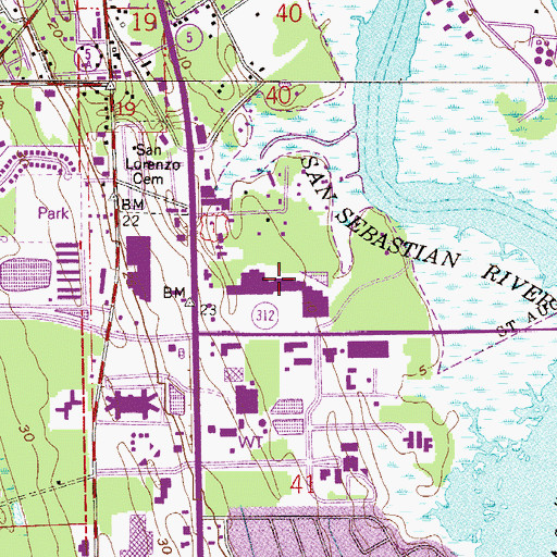 Topographic Map of Riverside Center Shopping Center, FL