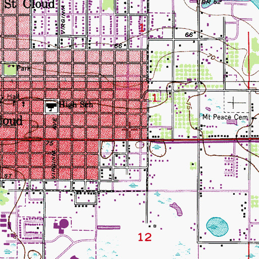 Topographic Map of Saint Cloud Trailer Park, FL