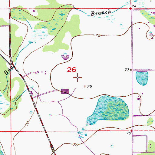 Topographic Map of Covington Estates Mobile Home Park, FL