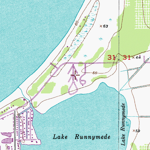 Topographic Map of Lake Runnymede Mobile Home Park, FL