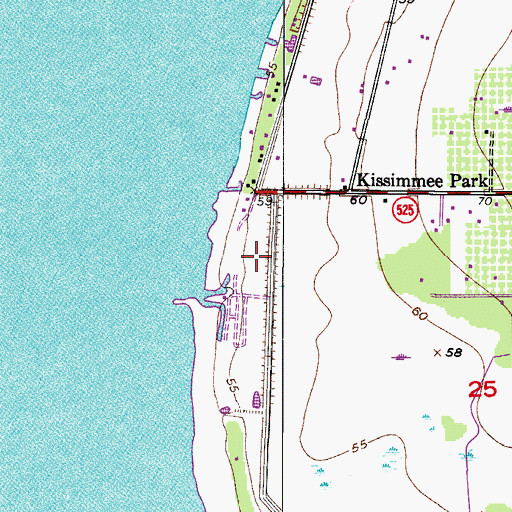 Topographic Map of Lake Toho Resort Mobile Home Park, FL