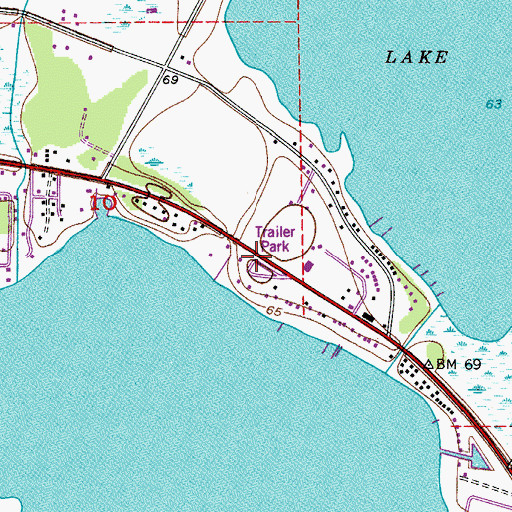 Topographic Map of Lakeview Trailer Terrace, FL