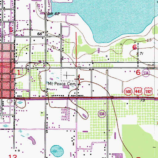 Topographic Map of Ball Chapel African Methodist Episcopal Church, FL