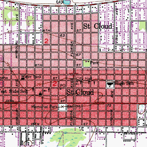 Topographic Map of Church of Christ, FL