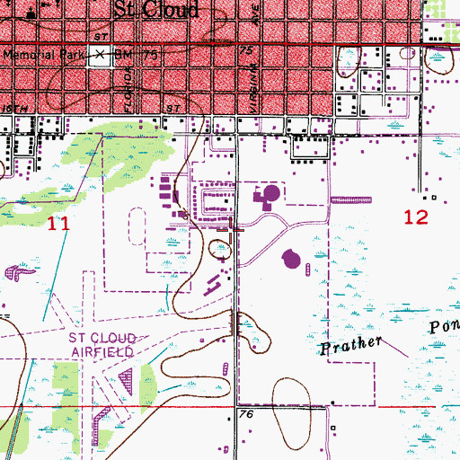 Topographic Map of Church of the Nazarene of Saint Cloud, FL