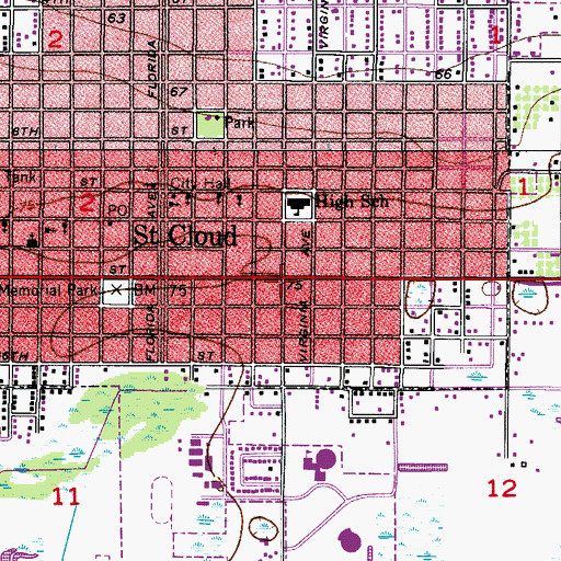 Topographic Map of Saint Perpetua and Felicity Catholic Church, FL