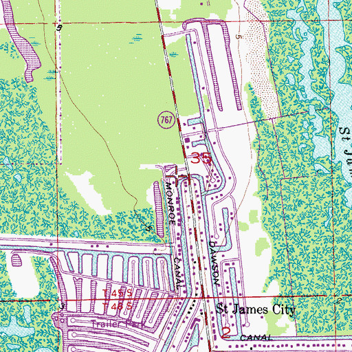 Topographic Map of Brass Clete Marina, FL