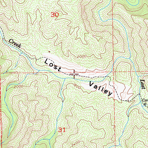 Topographic Map of Lost Valley, CA