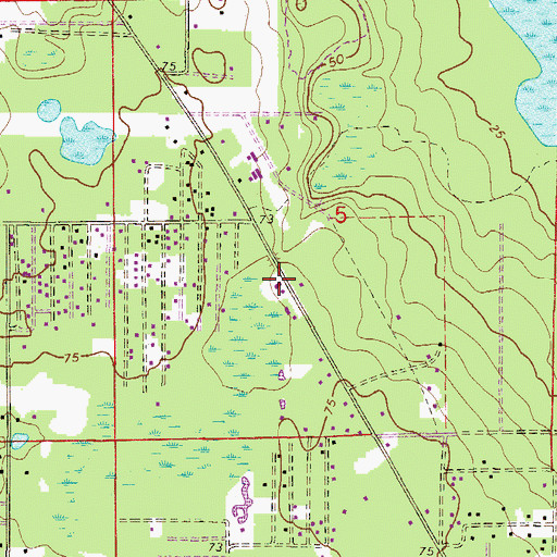 Topographic Map of First Baptist Church of Eureka, FL
