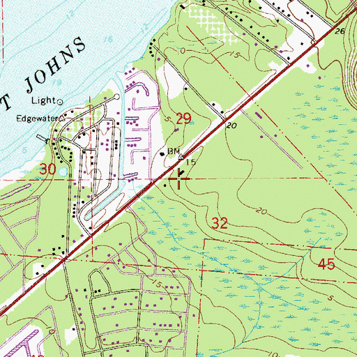 Topographic Map of Dunns Creek Baptist Church, FL
