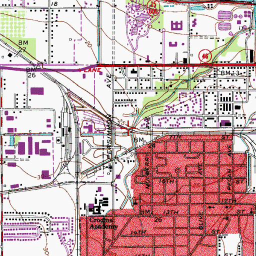 Topographic Map of Sanford Amtrak Station, FL