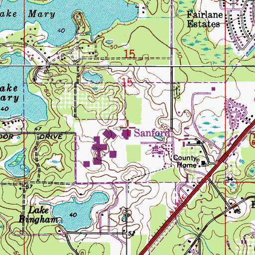 Topographic Map of Seminole Community College Resource Center and Library, FL