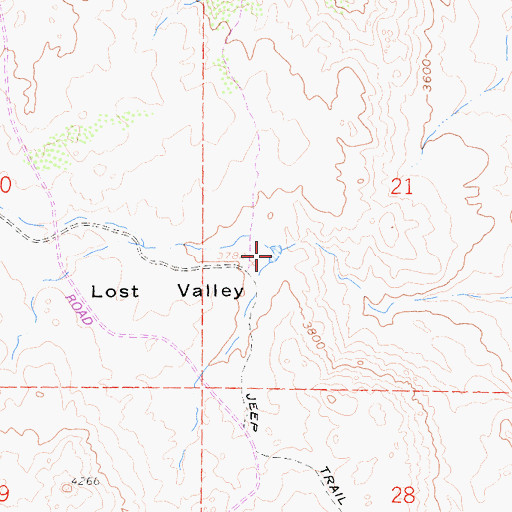 Topographic Map of Lost Valley, CA