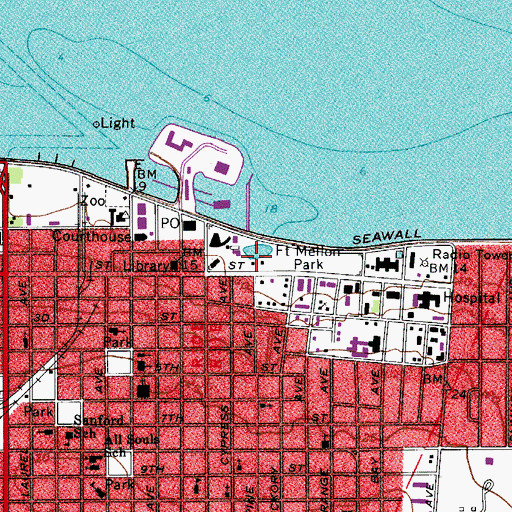 Topographic Map of Sanford Museum, FL