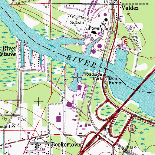 Topographic Map of Hidden Harbour Marina, FL