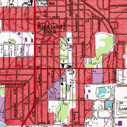 Topographic Map of Park Place Plaza, FL