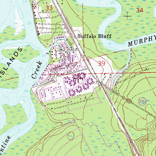 Topographic Map of River Villas Manufactured Home Park, FL