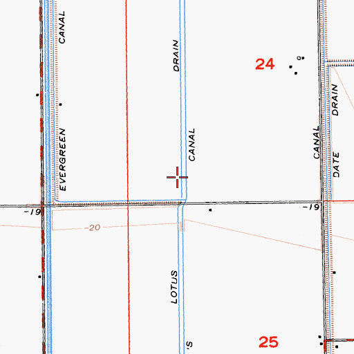 Topographic Map of Lotus Canal, CA