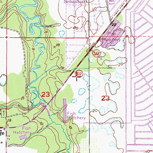 Topographic Map of United Church of Sebastian, FL