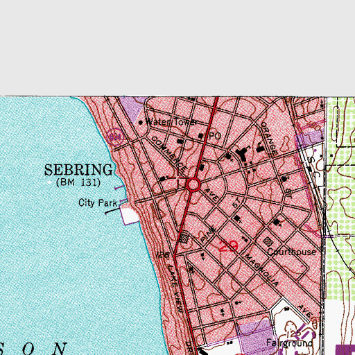 Topographic Map of Sebring - Ridge Museum, FL