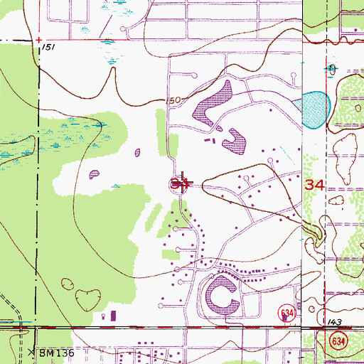 Topographic Map of The Medalist Golf Club, FL