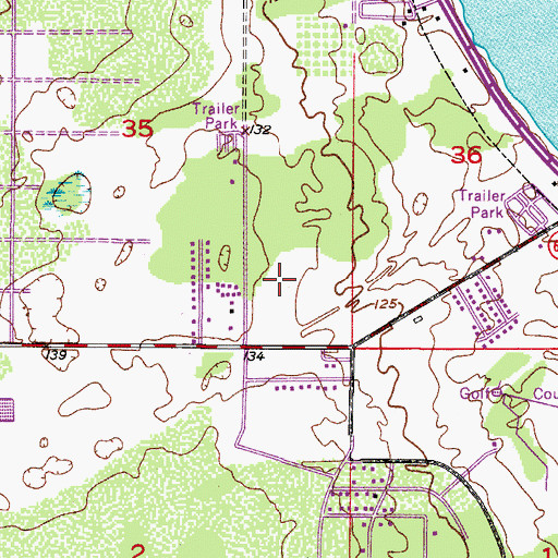Topographic Map of Hammock Mobile Estates Mobile Home Park, FL