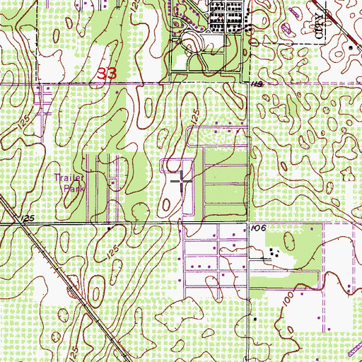 Topographic Map of Braswells Heritage Estates Mobile Home Park, FL