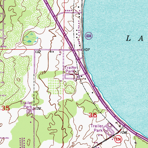 Topographic Map of Lakeshore Mobile Home Park, FL