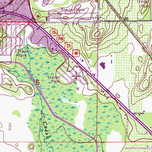 Topographic Map of Leisure Acres Mobile Home Park, FL