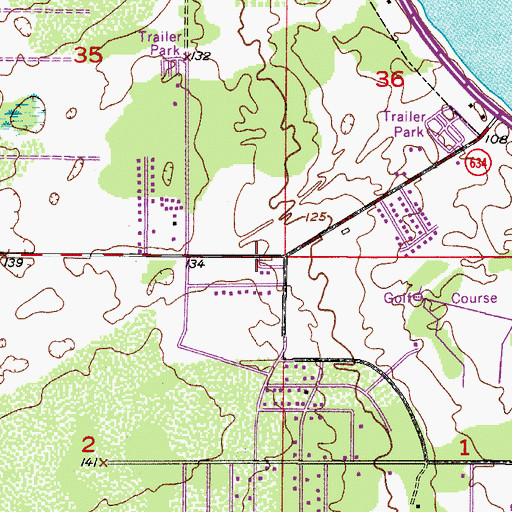 Topographic Map of Calvary Church, FL
