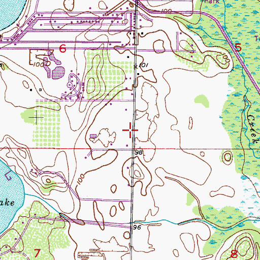 Topographic Map of Living Waters Church of God, FL