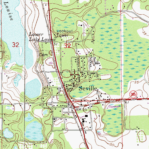 Topographic Map of Ward Chapel African Methodist Episcopal Church, FL