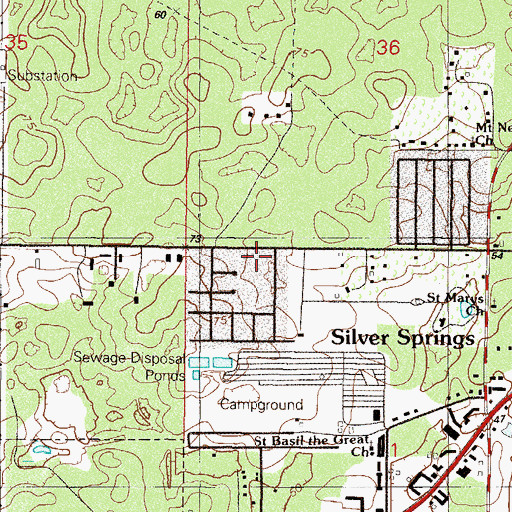 Topographic Map of Silver Oaks Community Center, FL