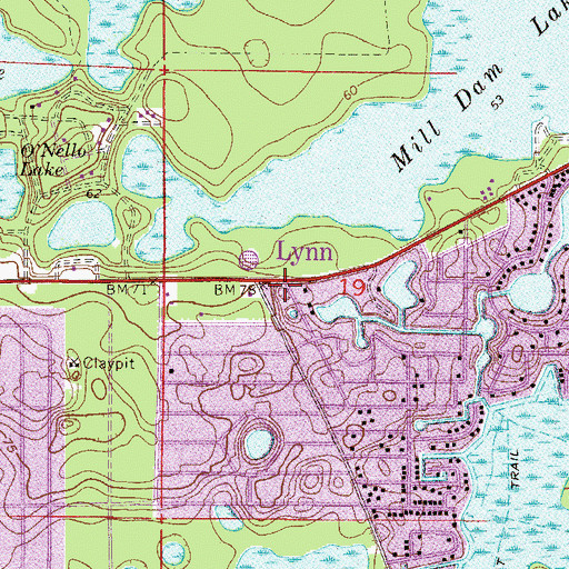 Topographic Map of Forest Evangelical Lutheran Church, FL