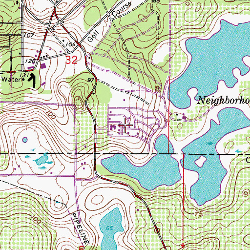 Topographic Map of Oak Springs Mobile Home Community, FL