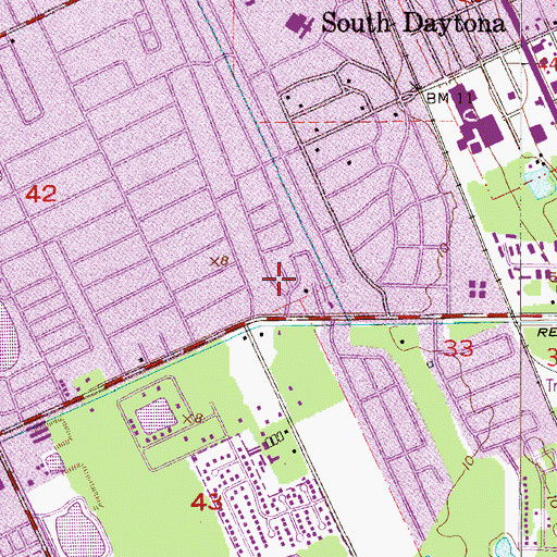 Topographic Map of Reed Canal Trailer Park, FL