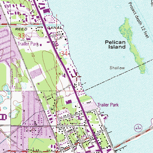 Topographic Map of Blue Skies Mobile Home Village, FL