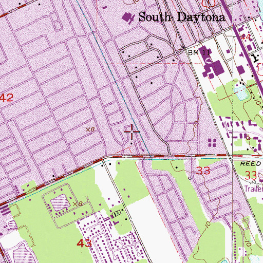 Topographic Map of Blue Villa Mobile Home Park, FL