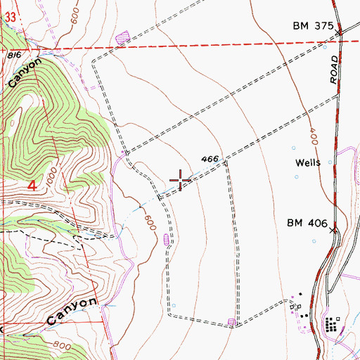 Topographic Map of Lowder Canyon, CA