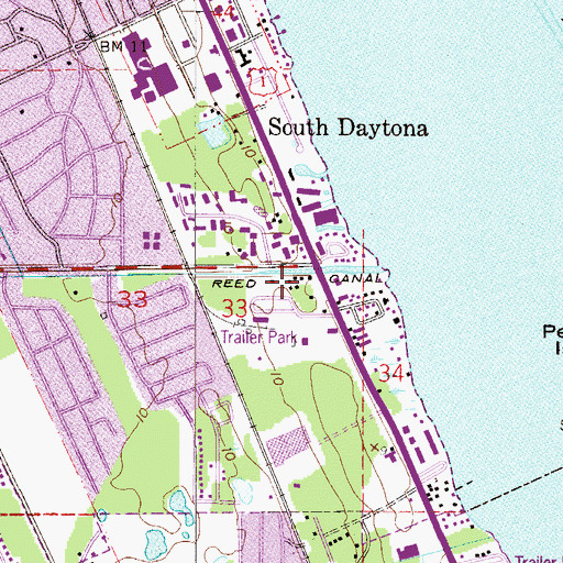 Topographic Map of Suwannee Mobile Home Park, FL