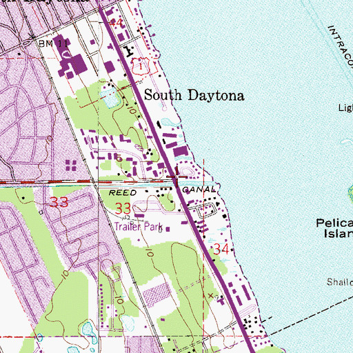 Topographic Map of Waters Edge Mobile Home Park, FL