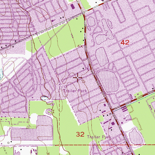 Topographic Map of Daytona Twin Oaks Mobile Home Park, FL